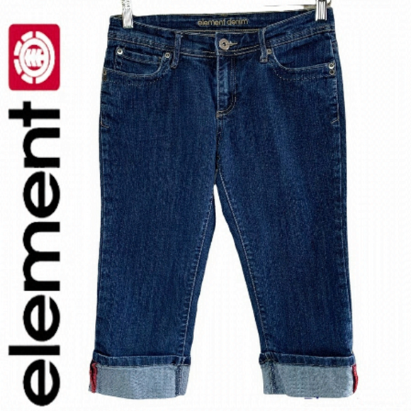 Element Pants - ELEMENT Denim Blue Wash Women’s Capris Jeans Size 7